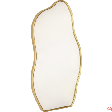 MIROIR MURAL DÉCORATIF FORME ORGANIQUE 100 X 40 CENTIMÈTRES CADRE DORÉ