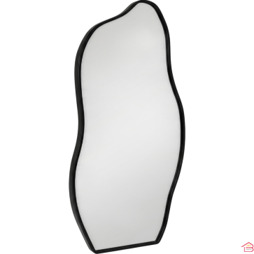MIROIR MURAL DÉCORATIF FORME ORGANIQUE 100 X 40 CENTIMÈTRES CADRE NOIR