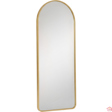 MIROIR MURAL RECTANGULAIRE À ANGLES ARRONDIS 100 X 40 CENTIMÈTRES CADRE DORÉ