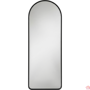 MIROIR MURAL RECTANGULAIRE À ANGLES ARRONDIS 100 X 40 CENTIMÈTRES CADRE NOIR