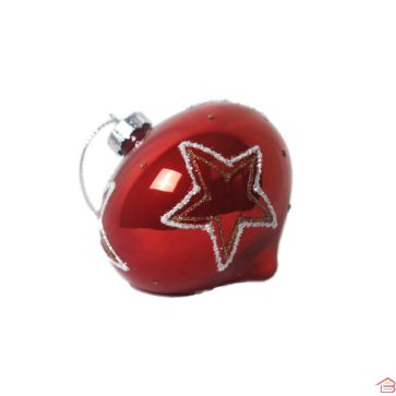 BOULE DE NOEL BRILLANTE FORME RONDE ET TOUPIE - DIAM 8 CM