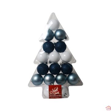 BOULES DE NOEL D 5CM X17PCS NOEL EN LAPONIE