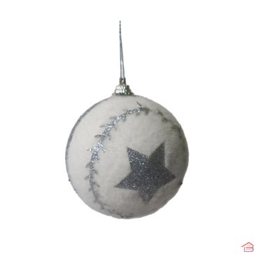 BOULE DE NOËL MOTIF ARGENTÉ 8 CM