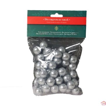 DÉCORATION DE TABLE FORME BOULE  ARGENT X50