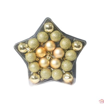 BOULES DE NOËL 3 CM X 20 PCS - OR 