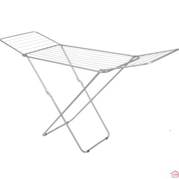 SÉCHE-LINGE VERTICAL VOLCAN METALTEX 18 MÈTRES AVEC SÉCURITÉ ENFANT ARGENT