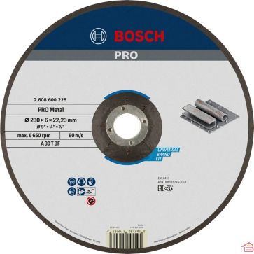 DISQUE À ÉBARBER MÉTAL 230X6X22 BOSCH POUR MEULEUSE D’ANGLE PROFESSIONNELLE
