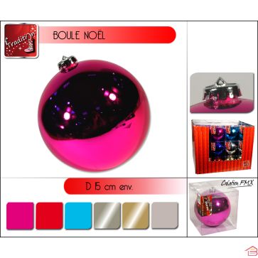 BOULE DE 15 CM EN BOÎTE PVC ASSORTIMENT DE 6 COULEURS