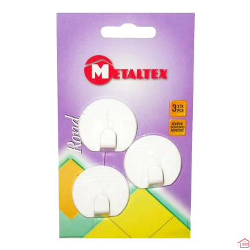 SET 3 CROCHET ADHESIF ROND METALTEX