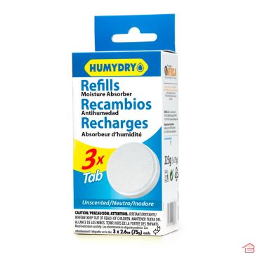 3 RECHARGES ABSORBEUR  D'HUMIDITÉ ET DÉSODORISANT MINI TAB 75G NEUTRE