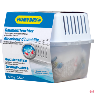 ABSORBEUR D’HUMIDITÉ ET DÉSODORISANT HUMYDRY COMPACT 450 GRAMMES PARFUM NEUTRE