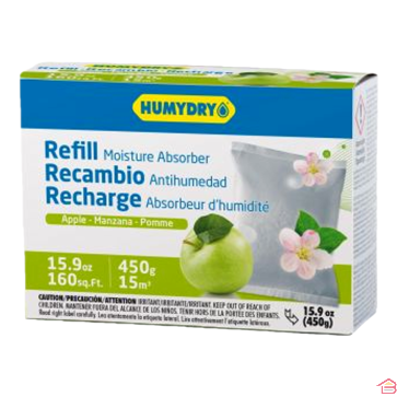 RECHARGE ABSORBEUR D'HUMIDITE 450G POMME HUMYDRY