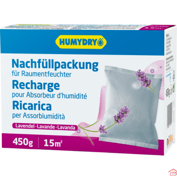 RECHARGE ABSORBEUR D’HUMIDITÉ HUMYDRY 450 GRAMMES PARFUM LAVANDE