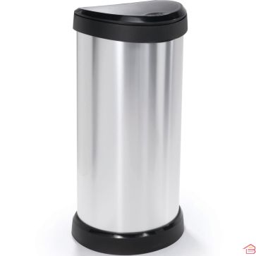 POUBELLE À PÉDALE 40 LITRES AVEC FERMETURE PAR PRESSION EFFET MÉTAL CURVER