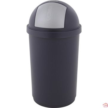POUBELLE RONDE 45 LITRES EN PLASTIQUE AVEC COUVERCLE PUSH COULEUR BLEUE CURVER
