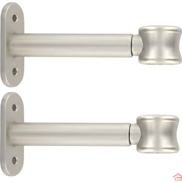 LOT DE 2 SUPPORTS SIMPLES EXTENSIBLES ARGENT MAT 90 À 150 MM POUR TRINGLE DIAMÈTRE 20 MM