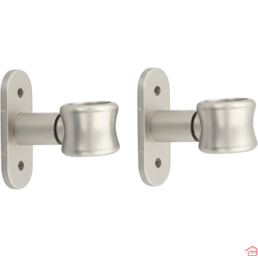 LOT DE 2 SUPPORTS SIMPLES POUR TRINGLE À RIDEAUX 50 MM EN ZINC ARGENT MAT