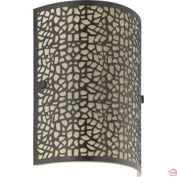 APPLIQUE MURALE ALMERA EN ACIER BRUN ANTIQUE AVEC ABAT-JOUR EN VERRE CHAMPAGNE E14