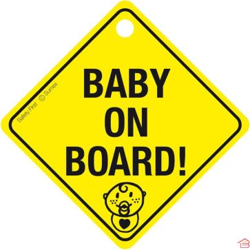 PANNEAU BÉBÉ À BORD JAUNE AVEC VENTOUSE POUR VOITURE