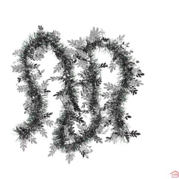 GUIRLANDE DE NOEL 10CM*2M*6PLY COULEUR ARGENT