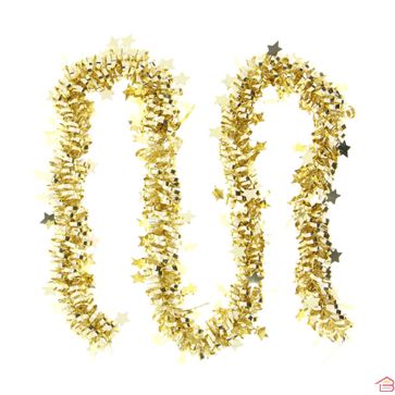 GUIRLANDE DE NOEL ÉTOILE 9 CM*2M*5 PLY COULEUR OR