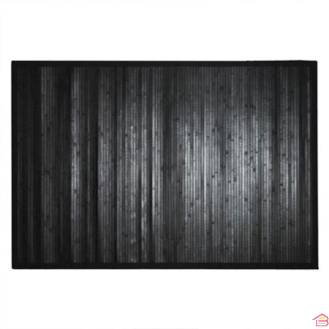 TAPIS BAMBOU  50 X 80 CM  GRANDES LATTES - NOIR