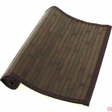 TAPIS BAMBOU 50 X 80 CM GRANDES LATTES - MARRON
