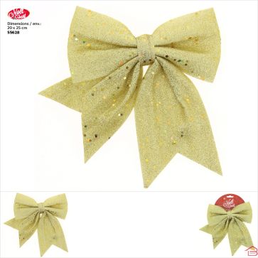 DÉCORATION DE NOËL NOEUD PAPILLON EN MOUSSE DORÉ