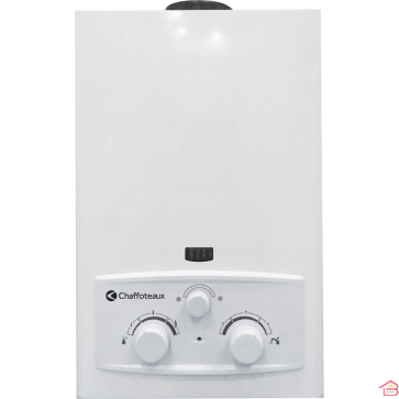 CHAUFFE-EAU GAZ CHAFFOTEAUX 6 L VERTICAL LEON ALLUMAGE ÉLECTRONIQUE DOUBLE SÉCURITÉ