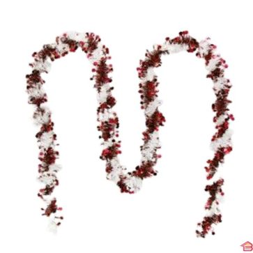 GUIRLANDE BRINS FINS BICOLORE AVEC MOTIF ÉTOILE 2 M BRILLANTE ROUGE