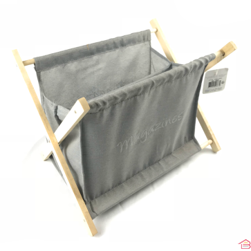 PORTE REVUE ET RANGEMENT EN BOIS ET POLYESTER 32 X 40 X 28 CM