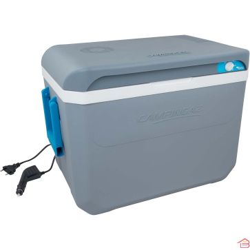 GLACIÈRE ÉLECTRIQUE POWERBOX CLASSIC 36 L BLEUE AVEC ISOLATION POLYURÉTHANE ET REFROIDISSEMENT THERMOÉLECTRIQUE