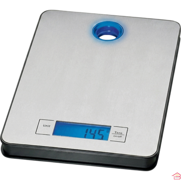 BALANCE DE CUISINE ÉLECTRONIQUE AVEC ÉCRAN LCD 5 KILOGRAMMES EN ACIER INOXYDABLE