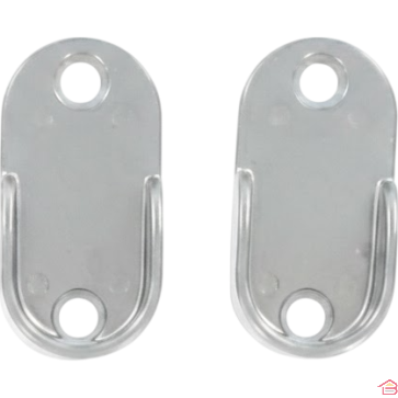 LOT DE 2 NAISSANCES PLATES POUR TRINGLE OVALE EN ZINC FINITION ARGENT DIAMÈTRE 16 MM