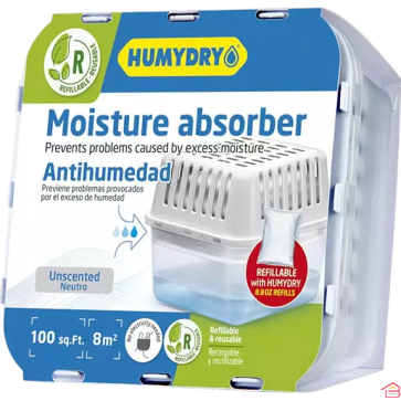 DÉSHUMIDIFICATEUR ABSORBEUR D’HUMIDITÉ HUMYDRY COMPACT BASIC 250 GR SANS PARFUM