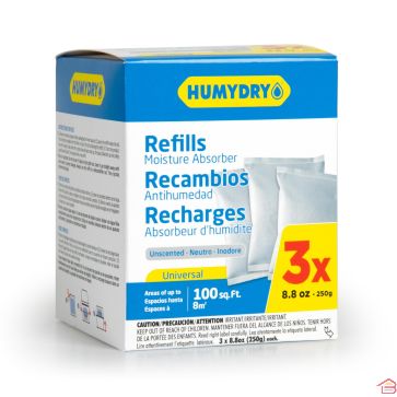 RECHARGES ABSORBEUR D'HUMIDITE 3X250G BASIC (3 X 250 G) HUMYDRY