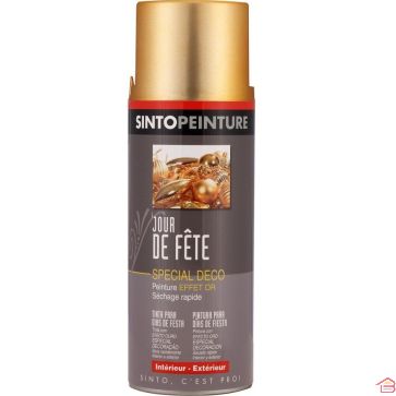 PEINTURE EFFET OR RICHE EN AÉROSOL 400 ML POUR DÉCORATION INTÉRIEUR ET EXTÉRIEUR SINTODECO