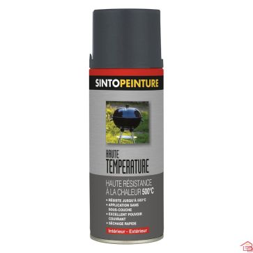PEINTURE HAUTE TEMPÉRATURE EN AÉROSOL GRIS FONCE 400 ML - SINTODECO 