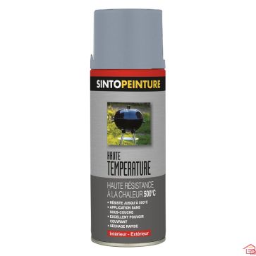 PEINTURE HAUTE TEMPÉRATURE EN AÉROSOL ALUMINIUM 400 ML - SINTODECO