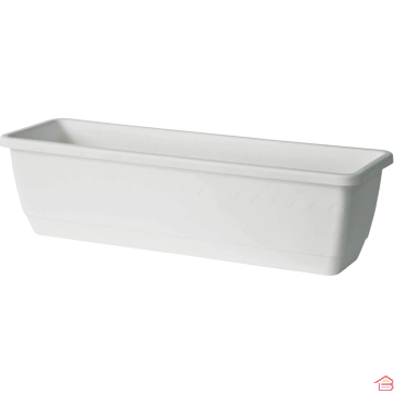 JARDINIÈRE BALCONNIÈRE AVEC SOUCOUPE INIS 50 CM BLANC