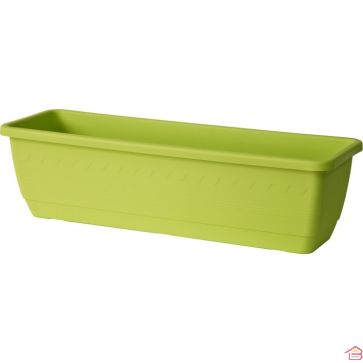 JARDINIÈRE RECTANGULAIRE AVEC SOUCOUPE INIS 60 CENTIMÈTRES VERT PASTEL EURO3PLAST