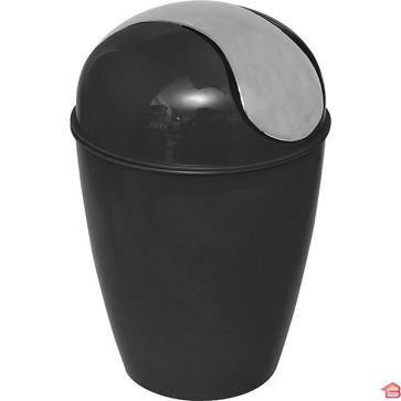 POUBELLE EN POLYPROPYLENE CONIQUE AVEC COUVERCLE 5,6 L NOIR