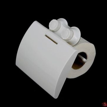 DEROULEUR PAPIER WC POLYPROPYLENE SUR VENTOUSES BLANC