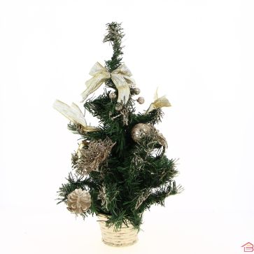 SAPIN DE TABLE FLEUR DE NOËL CHAMPAGNE 40 CM