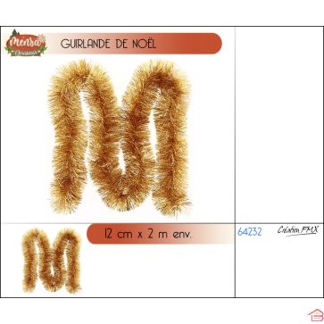 GUIRLANDE DE NOËL 12 CM ANGE CUIVRE 6 PLIS