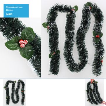 GUIRLANDE NATURE NEIGE AVEC 6 BAIES 2 M