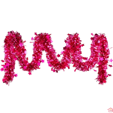 GUIRLANDE DÉCORATIVE BOUCLÉE MOTIF ÉTOILE 2M DIAMÈTRE 10CM 6 PLIS