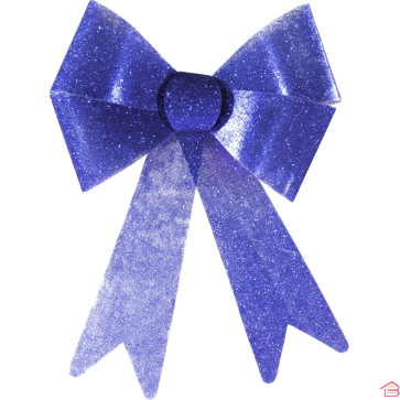 SUJET À SUSPENDRE NOEUD SIRIUS BLEU 20X30 CM DÉCORATION FESTIVE RÉUTILISABLE