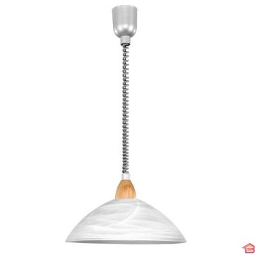 SUSPENSION LORD E27 60W VERRE ABLATRE BLANC