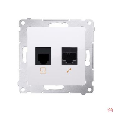 PRISE RJ45 + RJ12 PREMIUM BLANC SIMON